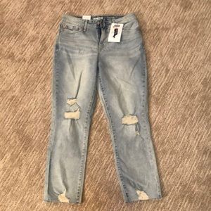 Levi’s Denizen High Rise Ankle Slim Jeans Distress